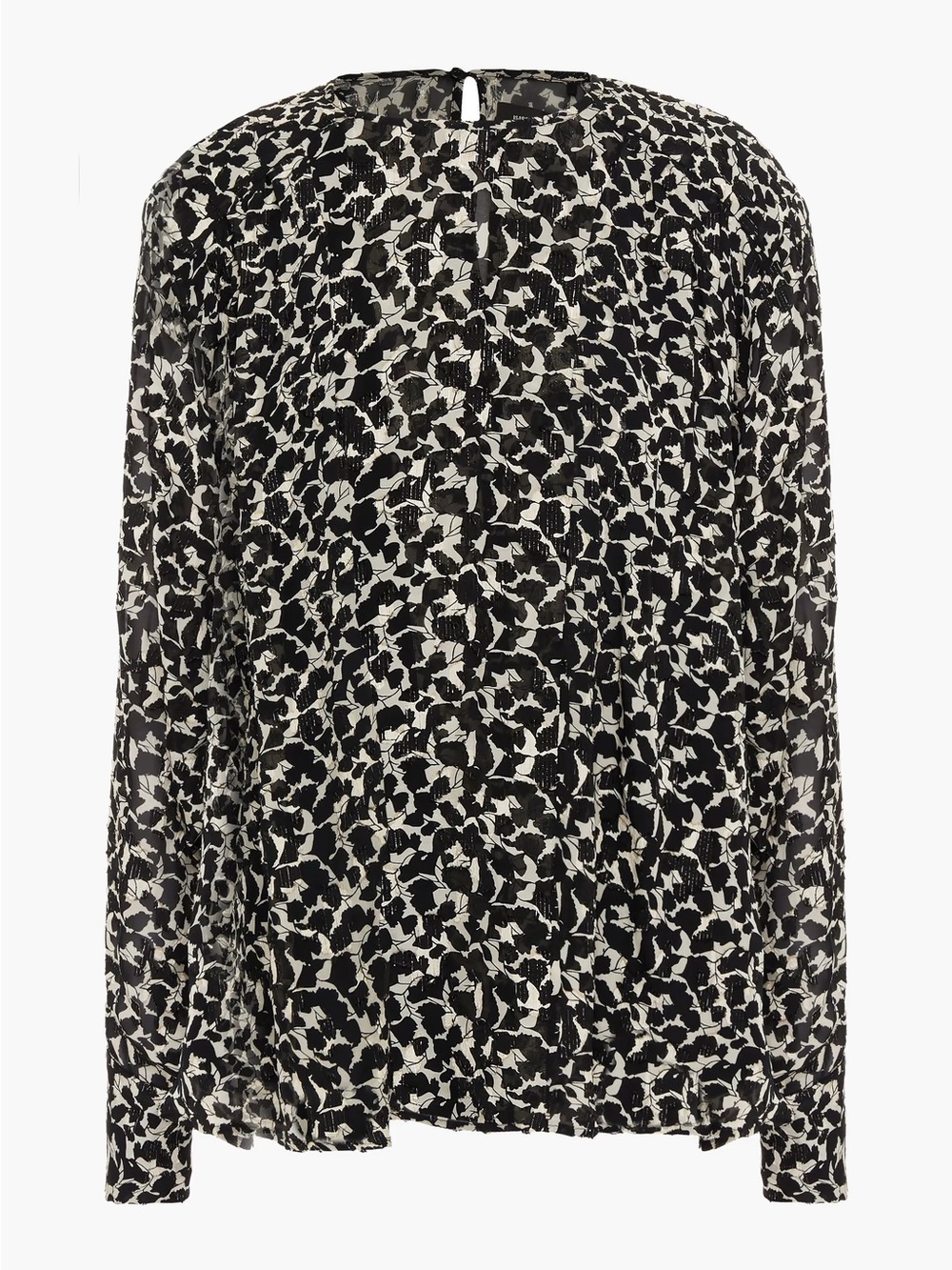 NWT ISABEL MARANT Midway printed fil coupé silk and Lurex-blend blouse